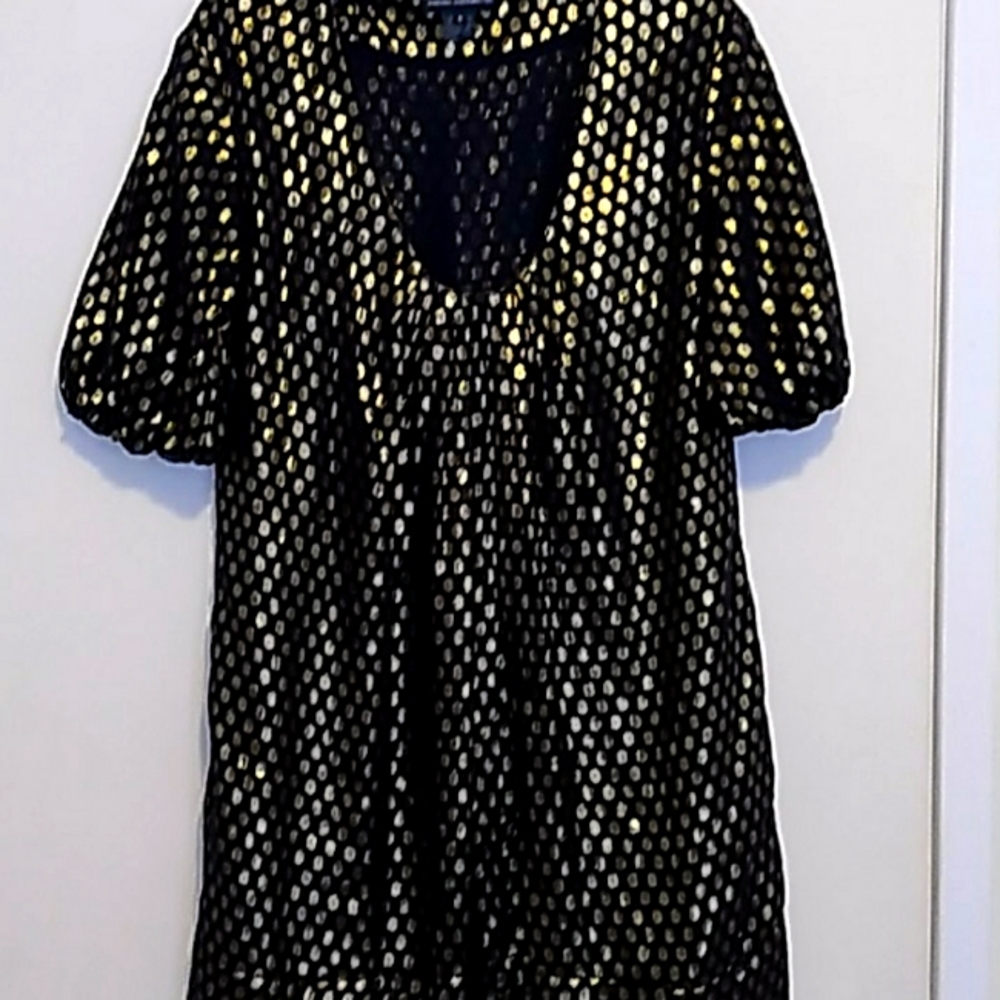French connection silk navy and gold mini …
